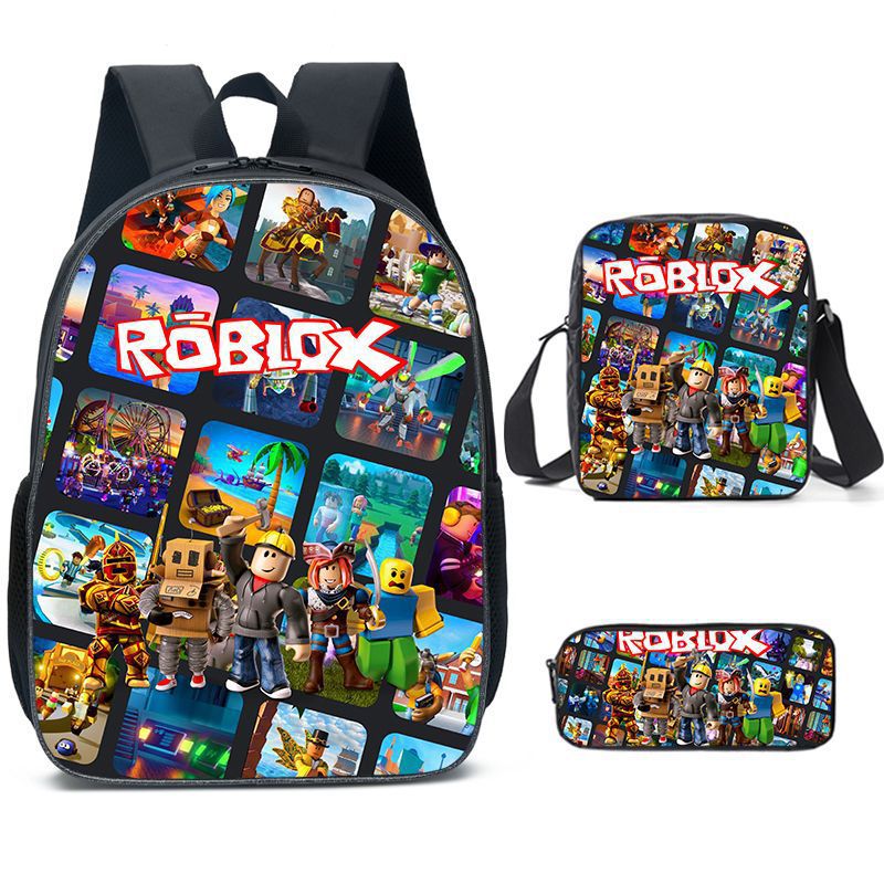 3Pcs/Set Roblox Backpack Kids Roblox School Bag Ideal Present