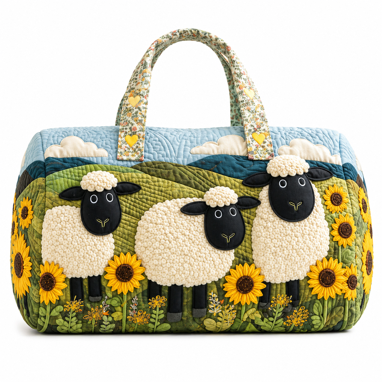 Sheep Quilted Duffle Bag, Sheep Travel Weekender Bag, Cute Weekender Duffel Gift