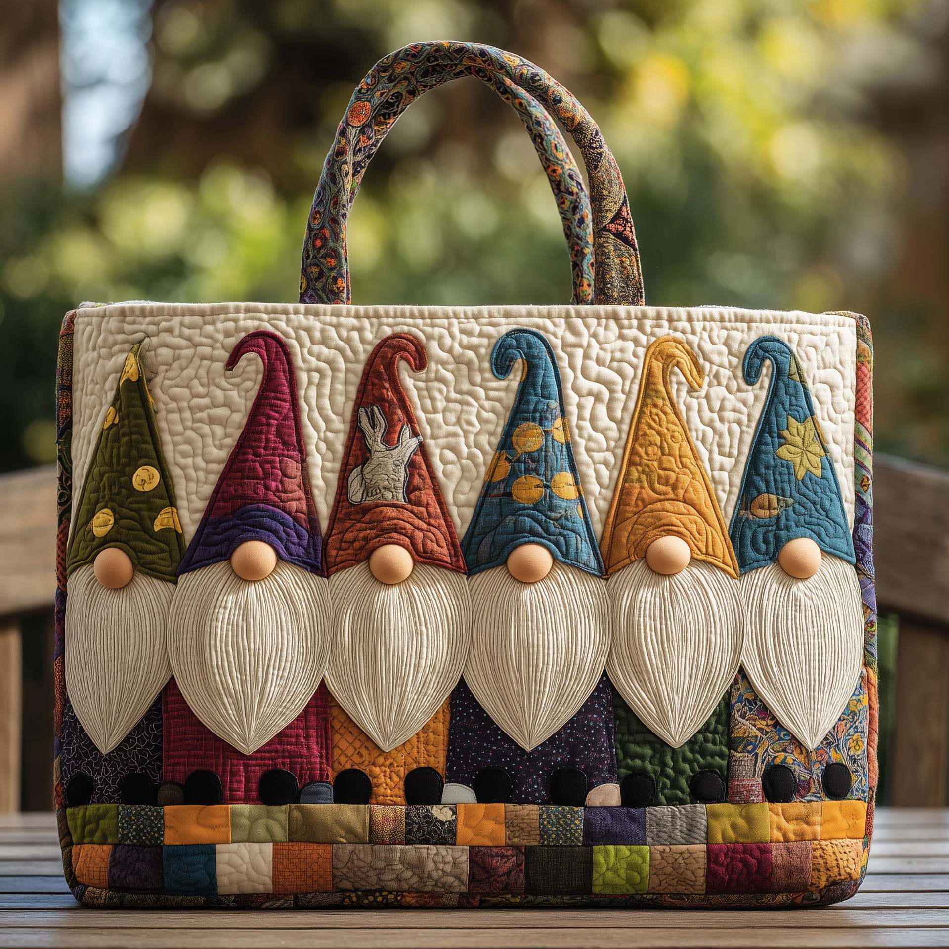 Adorable Gnomes Quilted Tote Bag Gifts For Women