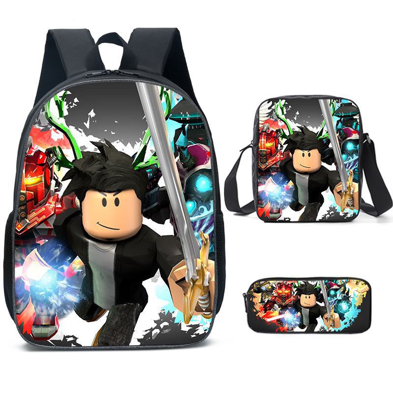 Roblox Backpack and Lunch box For School Bag Boys Girls Bookbag with Lunch Bag Pen Case
