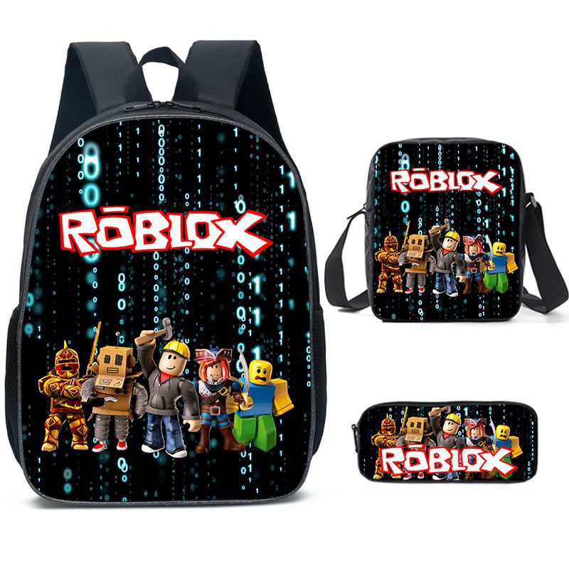 Roblox Backpack and Lunch box For School Bag Boys Girls Bookbag with Lunch Bag Pen Case
