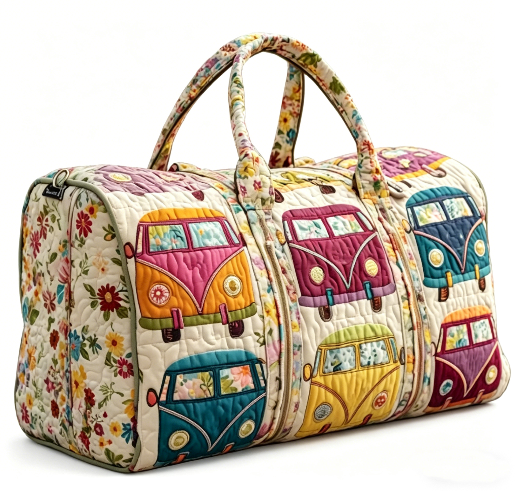 Vintage Camper Hippie Van Quilted Duffle Bag For Girlfriend Boyfriend