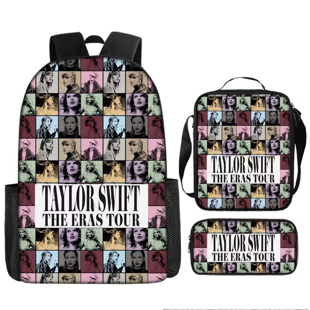 Taylor Swift Student School Bag Book Bag Casual Backpack Three-Piece Set