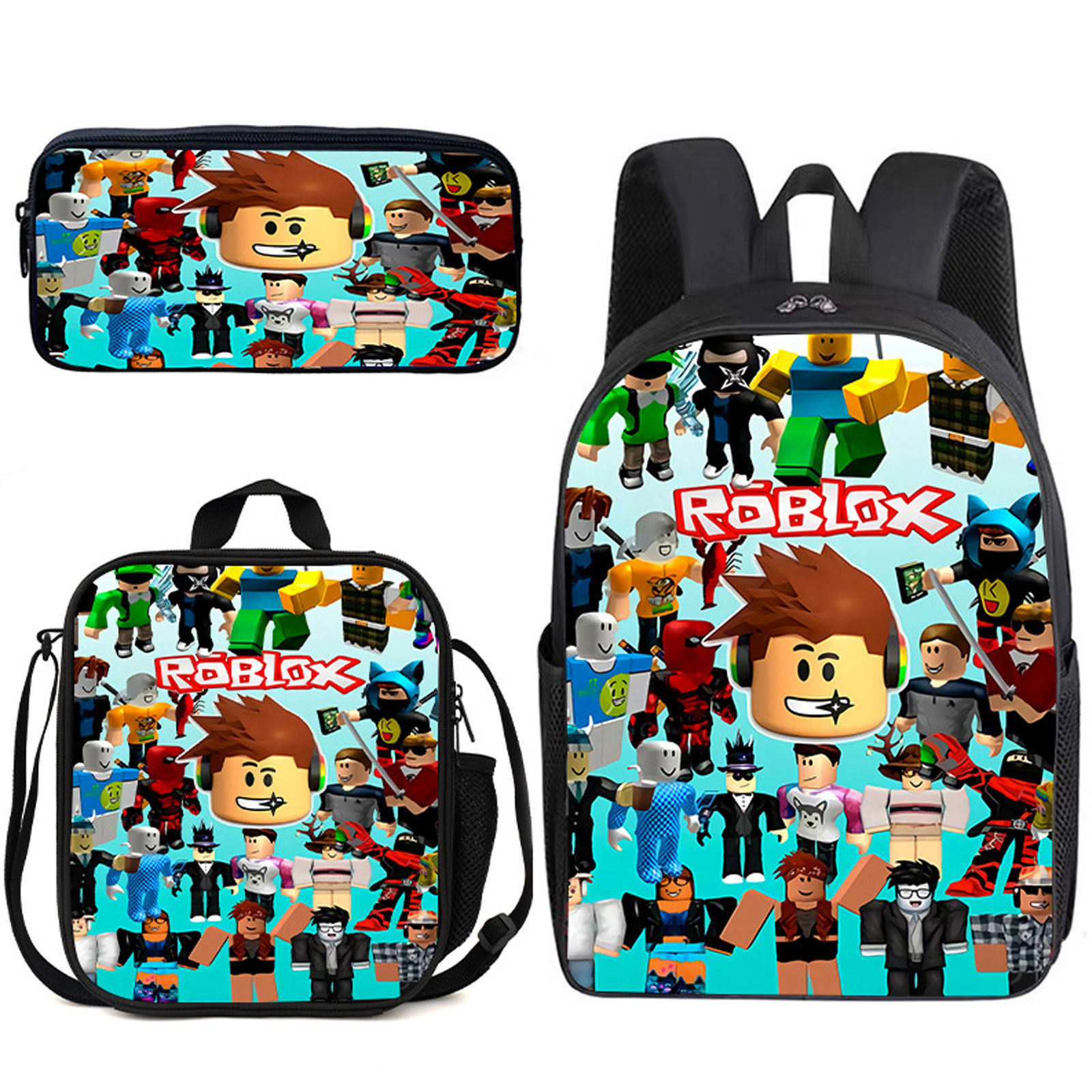 Roblox Backpack For School Bag Bookbag Lunch bag 3pcs Boys Girls Birthday Gift