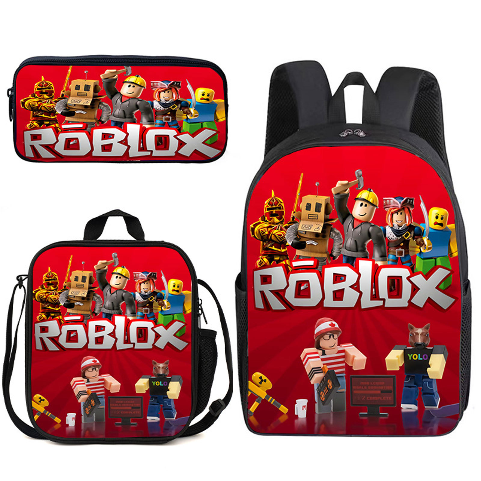 Roblox Backpack For School Bag Bookbag Lunch bag 3pcs Boys Girls Birthday Gift