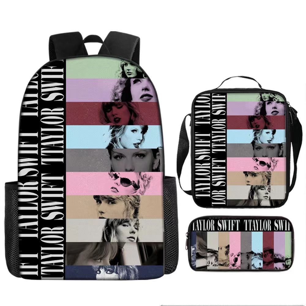 Taylor Swift Student School Bag Book Bag Casual Backpack Three-Piece Set