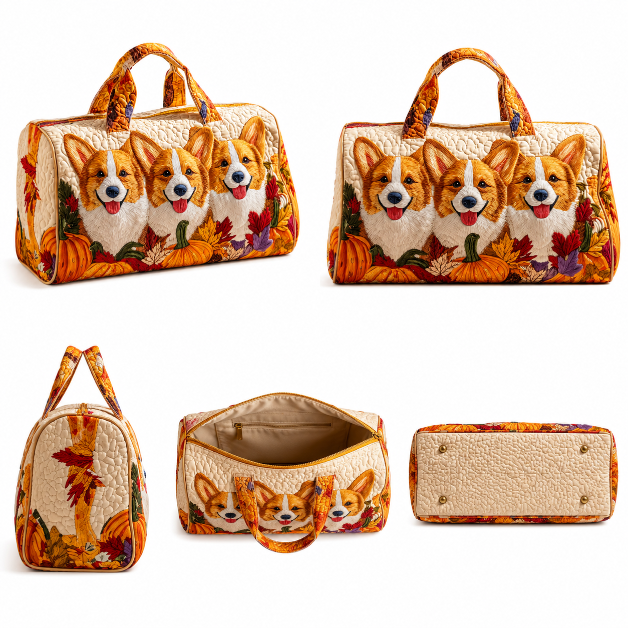 Dog Quilted Duffle Bag | Cute Dog Travel Bag for Gym, Overnight, and Travel