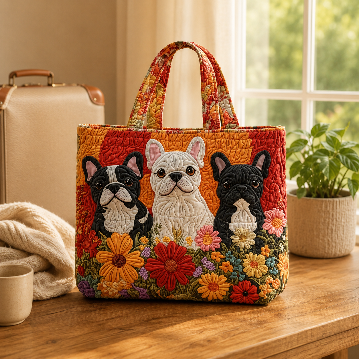 French Bulldog Quilted Tote Bag
