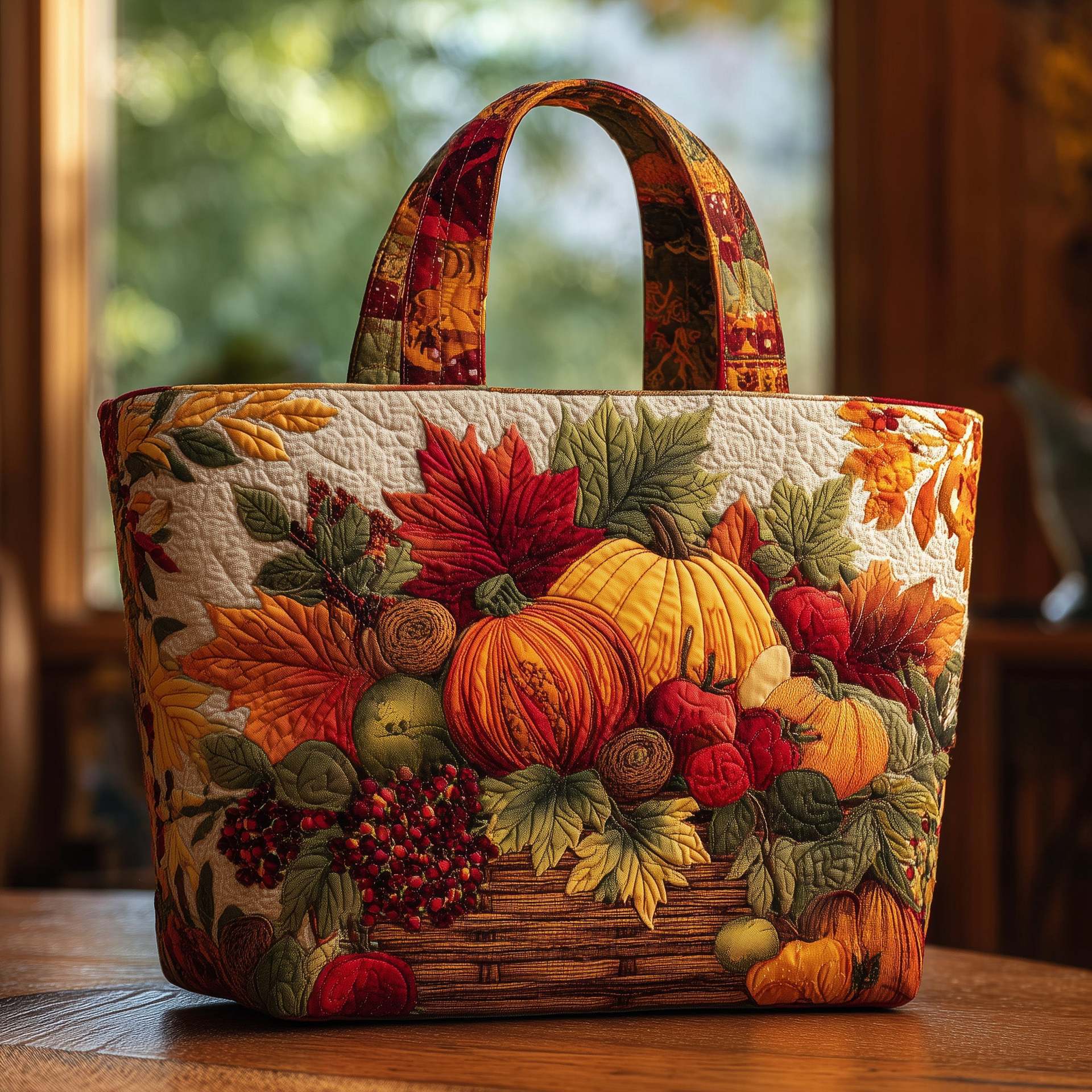 Autumn Cozy Quilted Tote Bag