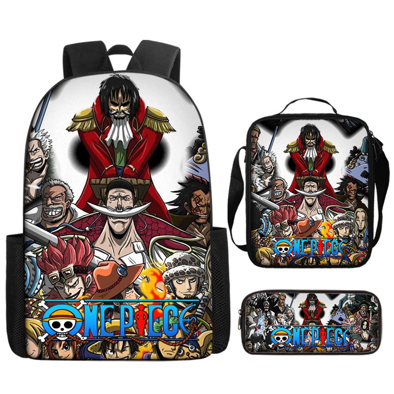 Primary And Secondary School Students One Piece Full Printed Backpack One Piece Book Bag Backpack Three-Piece Set