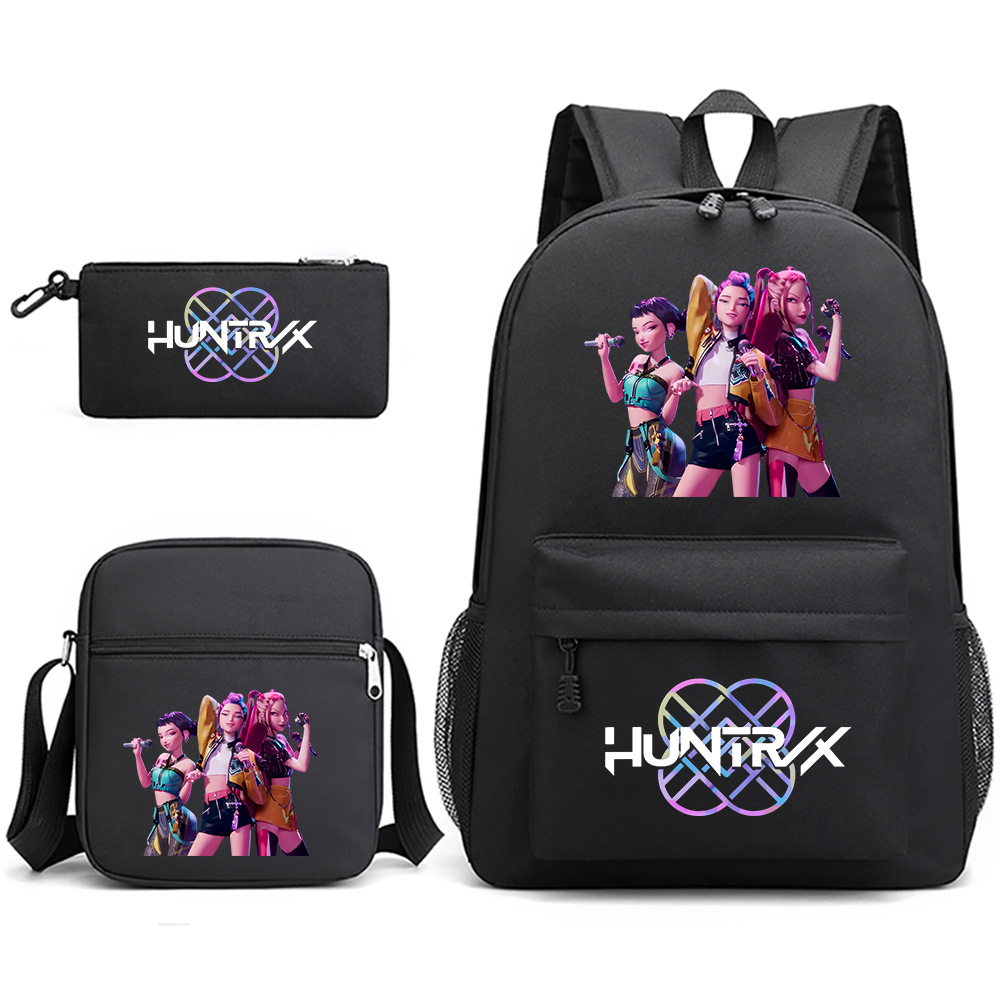 3Pcs/Set Kpop Demon Hunters Backpack, Kpop Demon Hunters Crossbody Bag, Pencil Case, Schoolbag, Outdoor Travel Bag