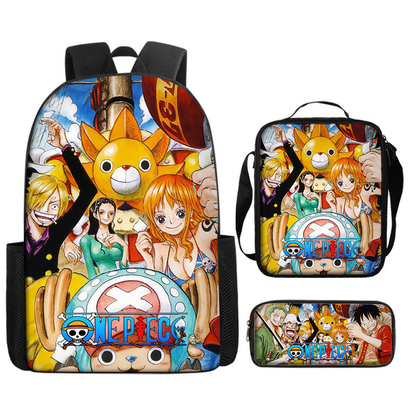 Primary And Secondary School Students One Piece Full Printed Backpack One Piece Book Bag Backpack Three-Piece Set