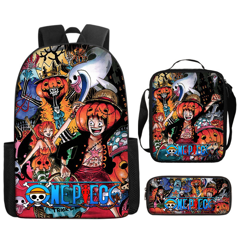 Primary And Secondary School Students One Piece Full Printed Backpack One Piece Book Bag Backpack Three-Piece Set