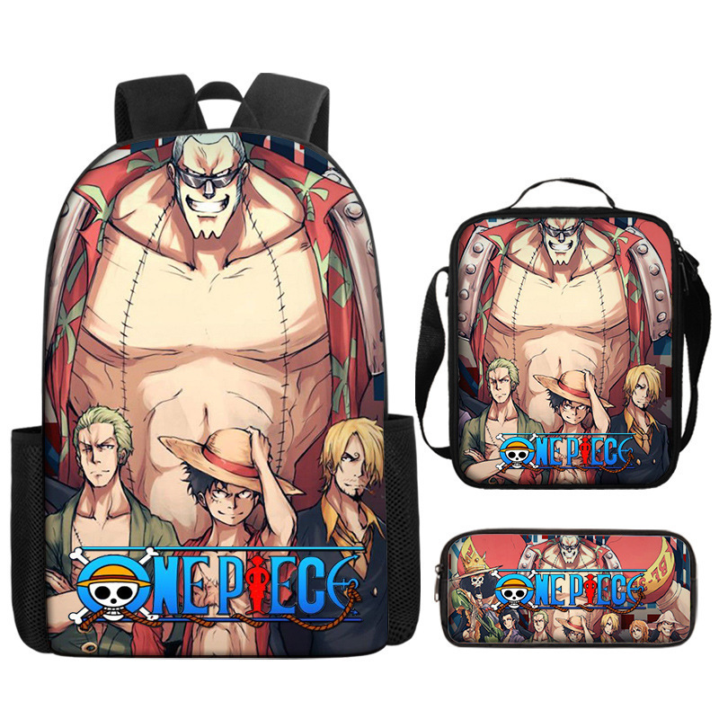 Primary And Secondary School Students One Piece Full Printed Backpack One Piece Book Bag Backpack Three-Piece Set