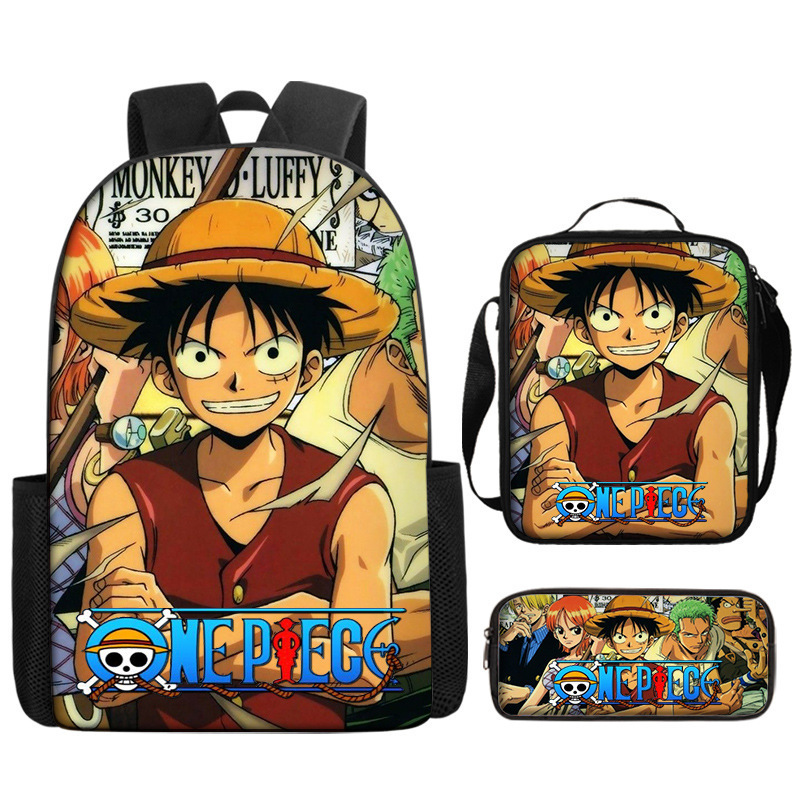 Primary And Secondary School Students One Piece Full Printed Backpack One Piece Book Bag Backpack Three-Piece Set