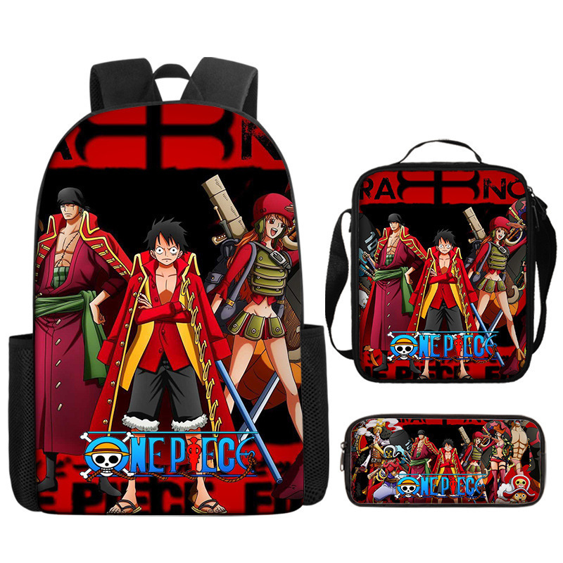 Primary And Secondary School Students One Piece Full Printed Backpack One Piece Book Bag Backpack Three-Piece Set