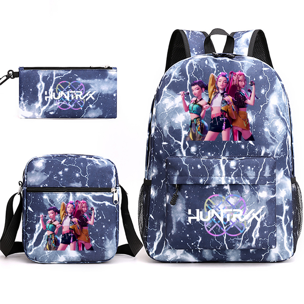 3Pcs/Set Kpop Demon Hunters Backpack, Kpop Demon Hunters Crossbody Bag, Pencil Case, Schoolbag, Outdoor Travel Bag