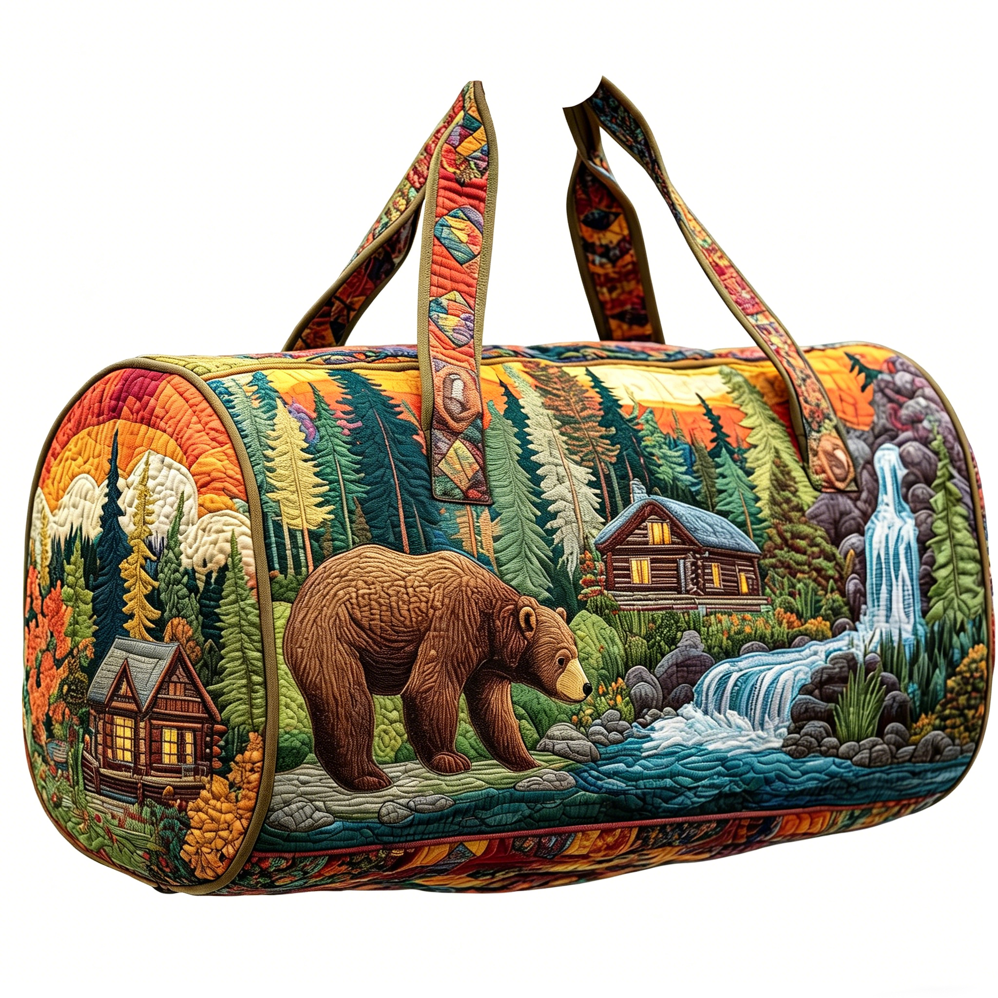 Quilted Playful Tail Duffle Bag — Cute Animal-Tail Travel & Gym Weekend Carry-On, Quilted Overnight Bag, Gift for Pet Lovers