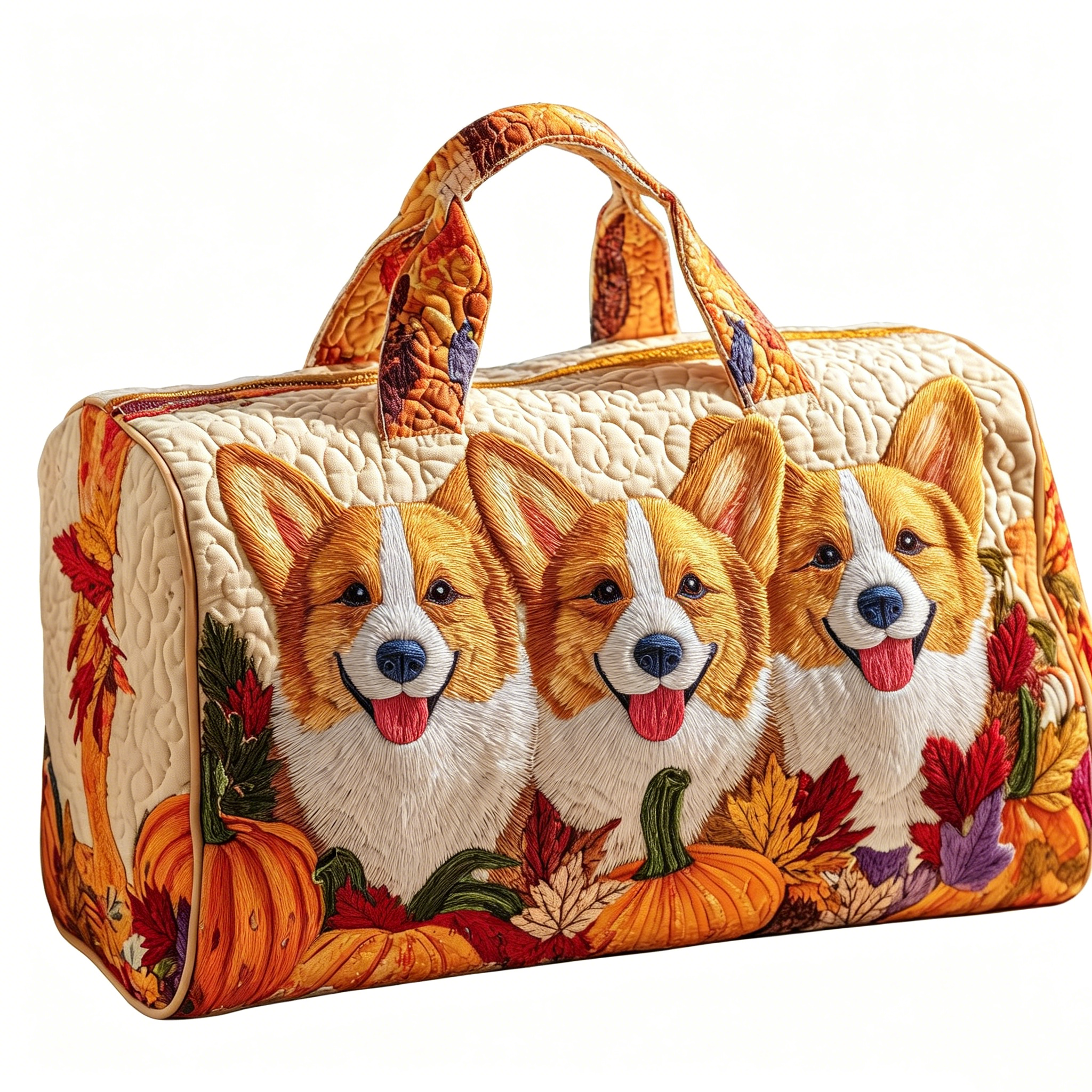 Dog Quilted Duffle Bag | Cute Dog Travel Bag for Gym, Overnight, and Travel