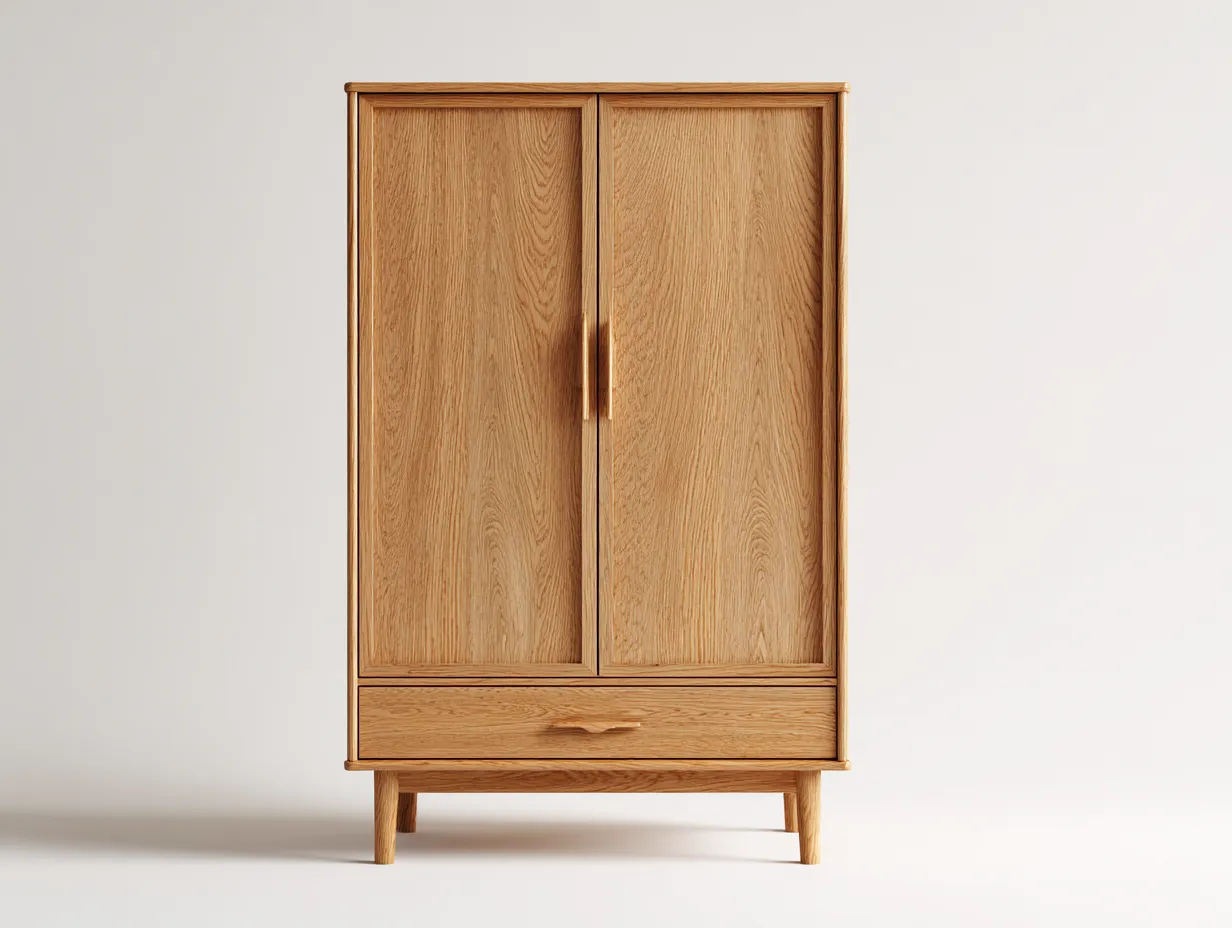 Armadio a 2 ante-legno-94x53x180 cm-naturale-stile nordico-Jalenlohome