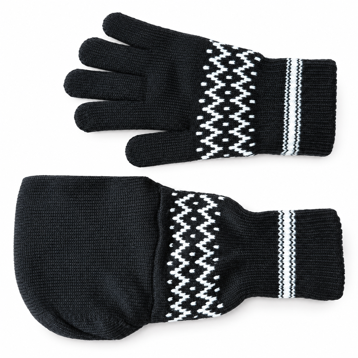 Winter Beer Mitten Gloves – Warm Knitted Drink Holder Gloves for Camping, Parties & Outdoor Activities