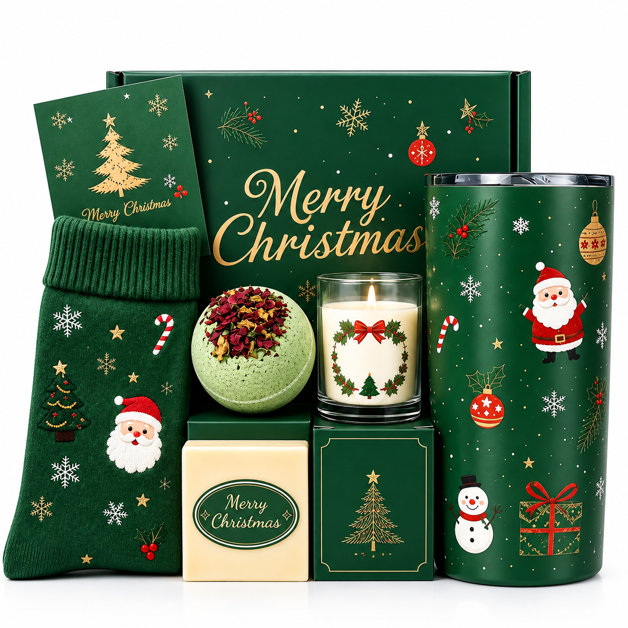 Christmas Spa Gift Set – Holiday Bath & Relaxation Gift Box for Family, Friends & Coworkers