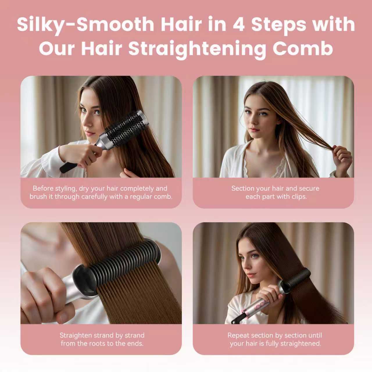 2-in-1 Hair Straightening & Styling Comb