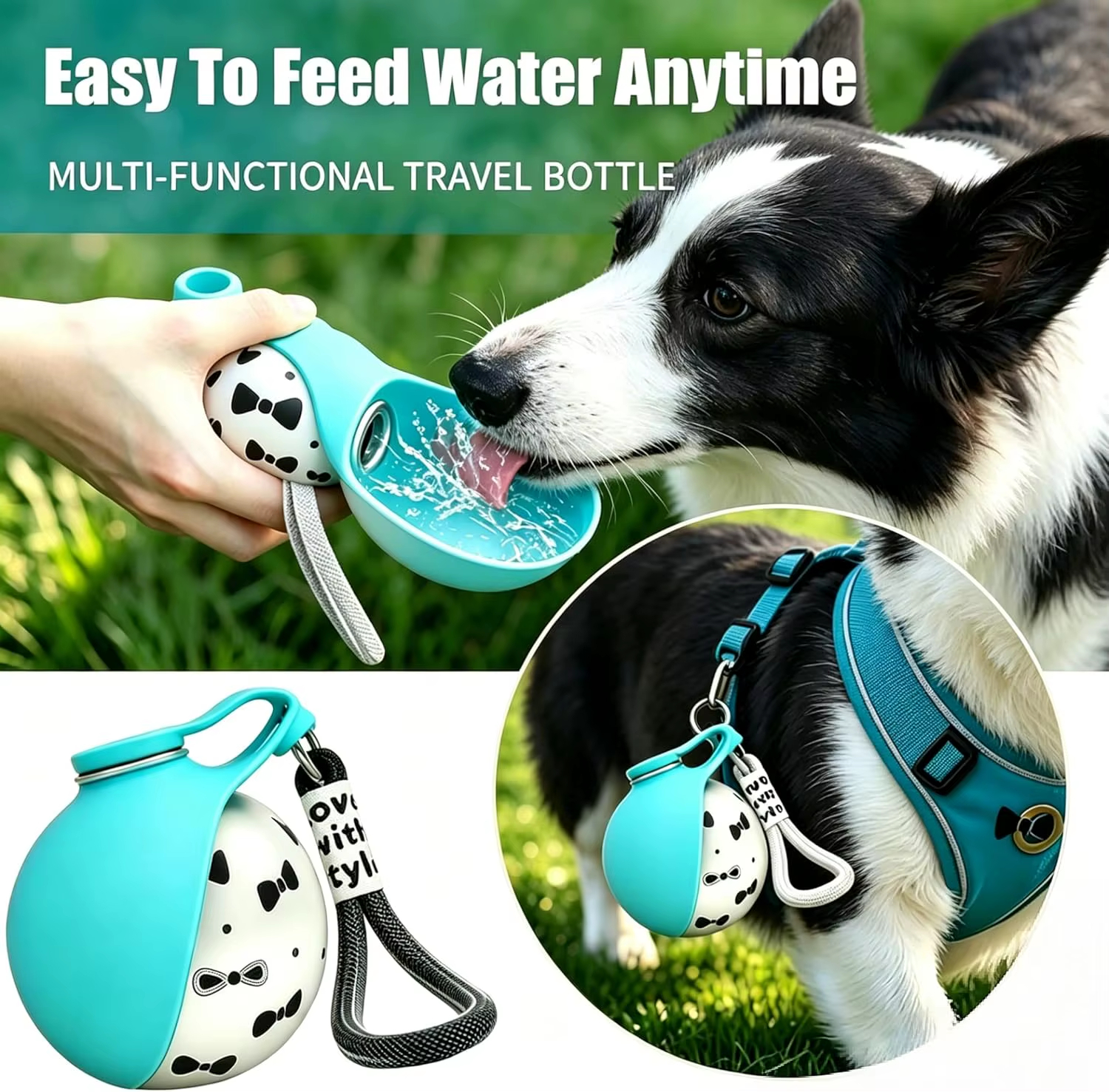 🐶 Portable Foldable Dog Water Bottle with Return Flow