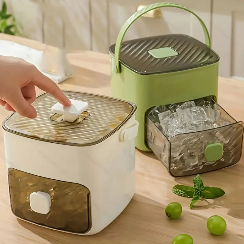 Handled Press-Type Ice Cube Tray (Double-Layer)