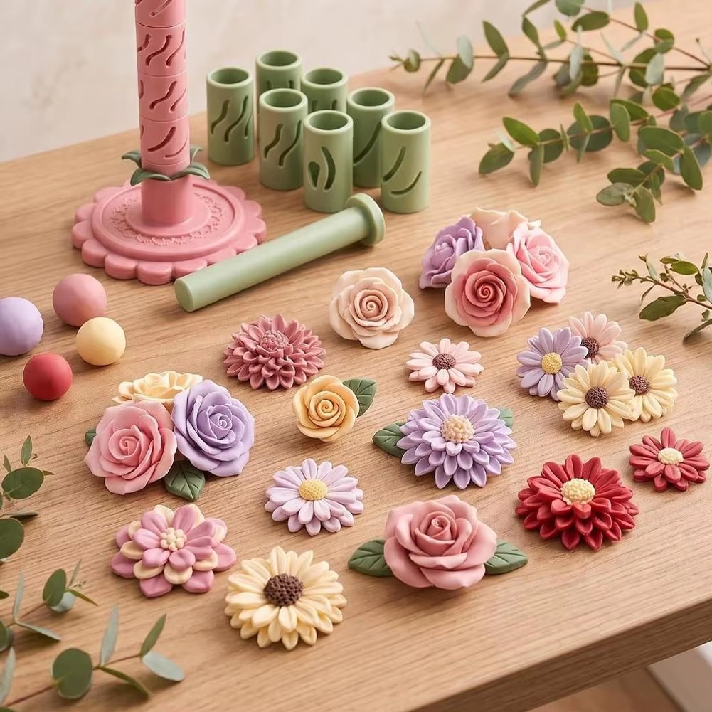DIY Clay Flower Maker – Modular 3D Bloom Shaping Tool for Polymer & Modeling Clay