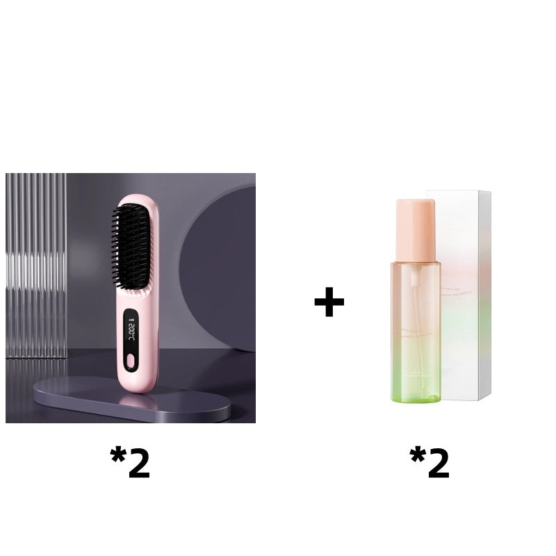 🏆2026 New Year Sale 50% OFF💁‍♀️🔥Hot Sale🎁Wireless Ceramic Heating Hair Straightening Comb