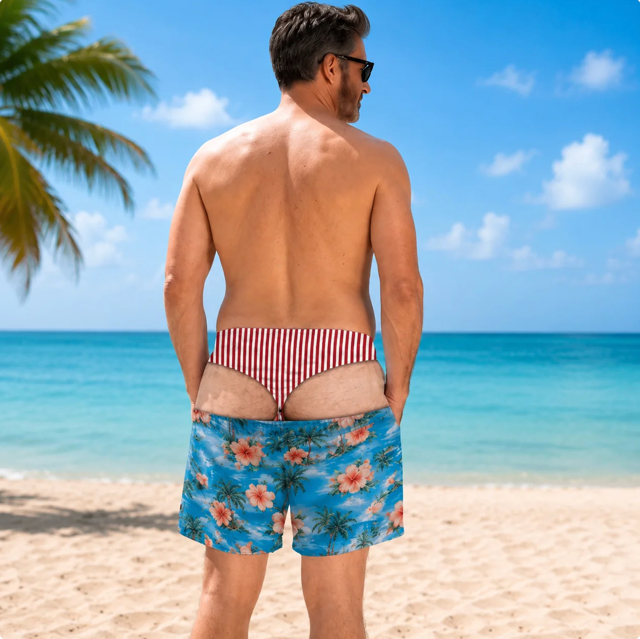 Funny Patriotic Men’s Swim Trunks