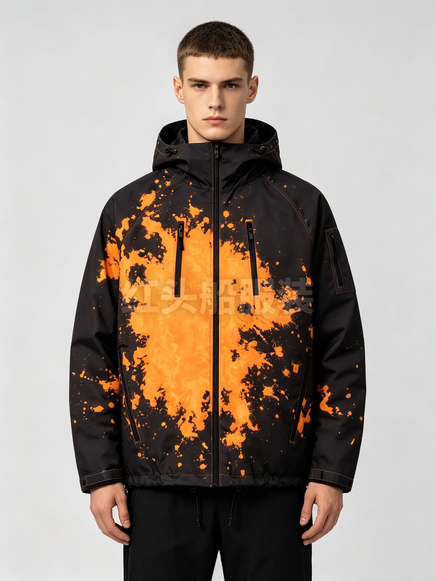 Men’s Color Changing Thermochromic Waterproof Jacket – Hooded Windproof Outdoor Windbreaker