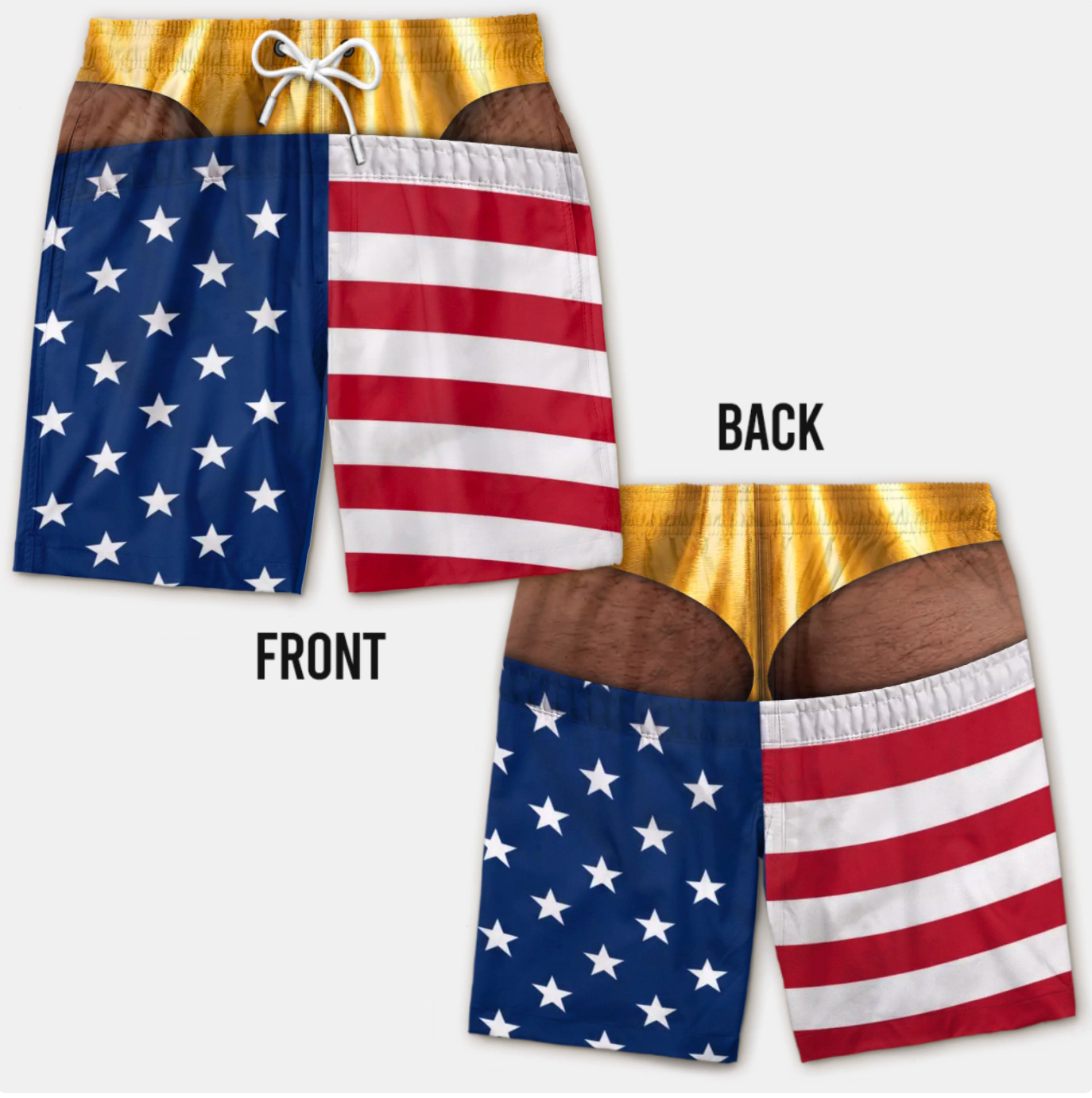 Funny Patriotic Men’s Swim Trunks