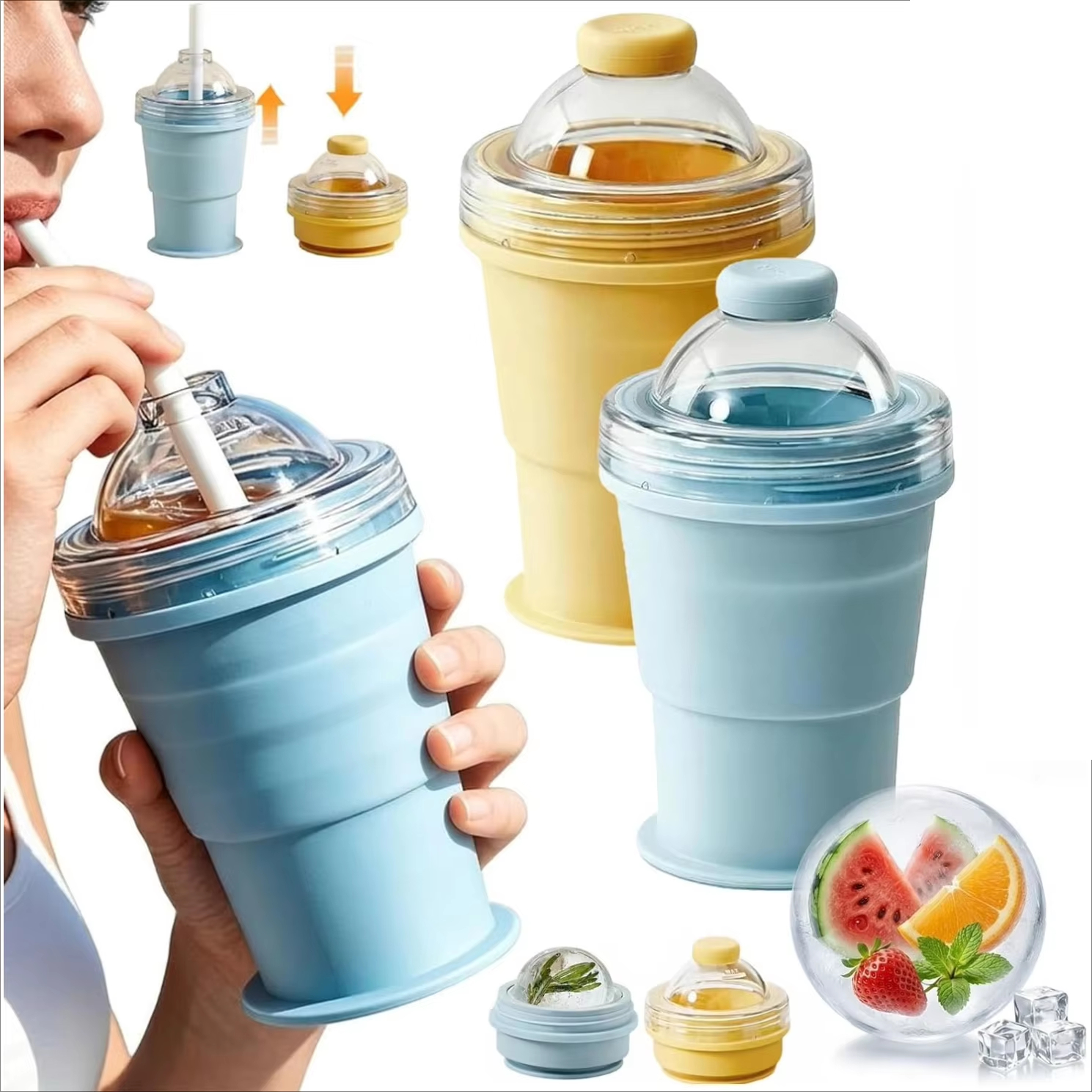 🧊 2-in-1 Ice Ball Maker & Cup