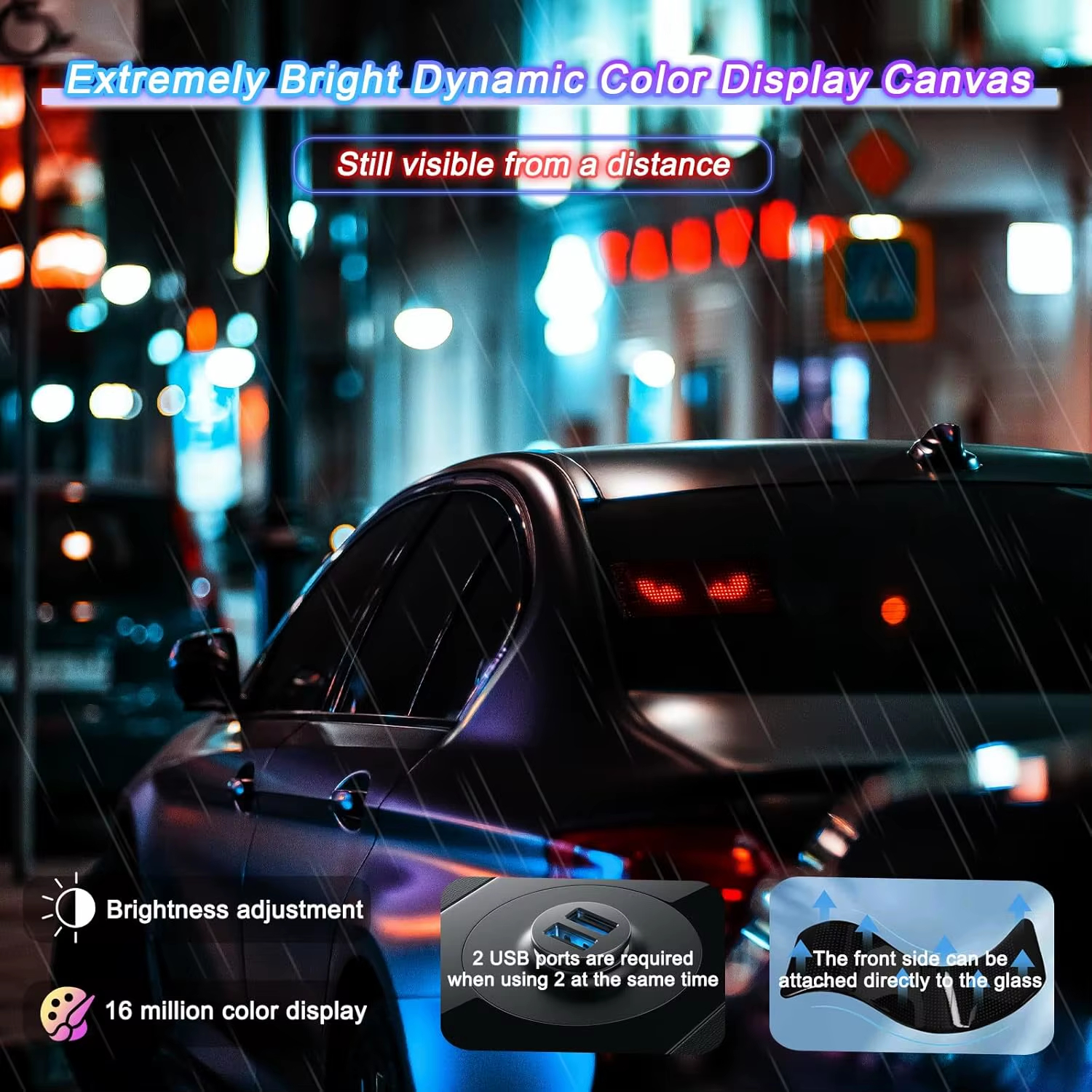 Programmable LED Matrix Sign for Cars – Waterproof Scrolling Display