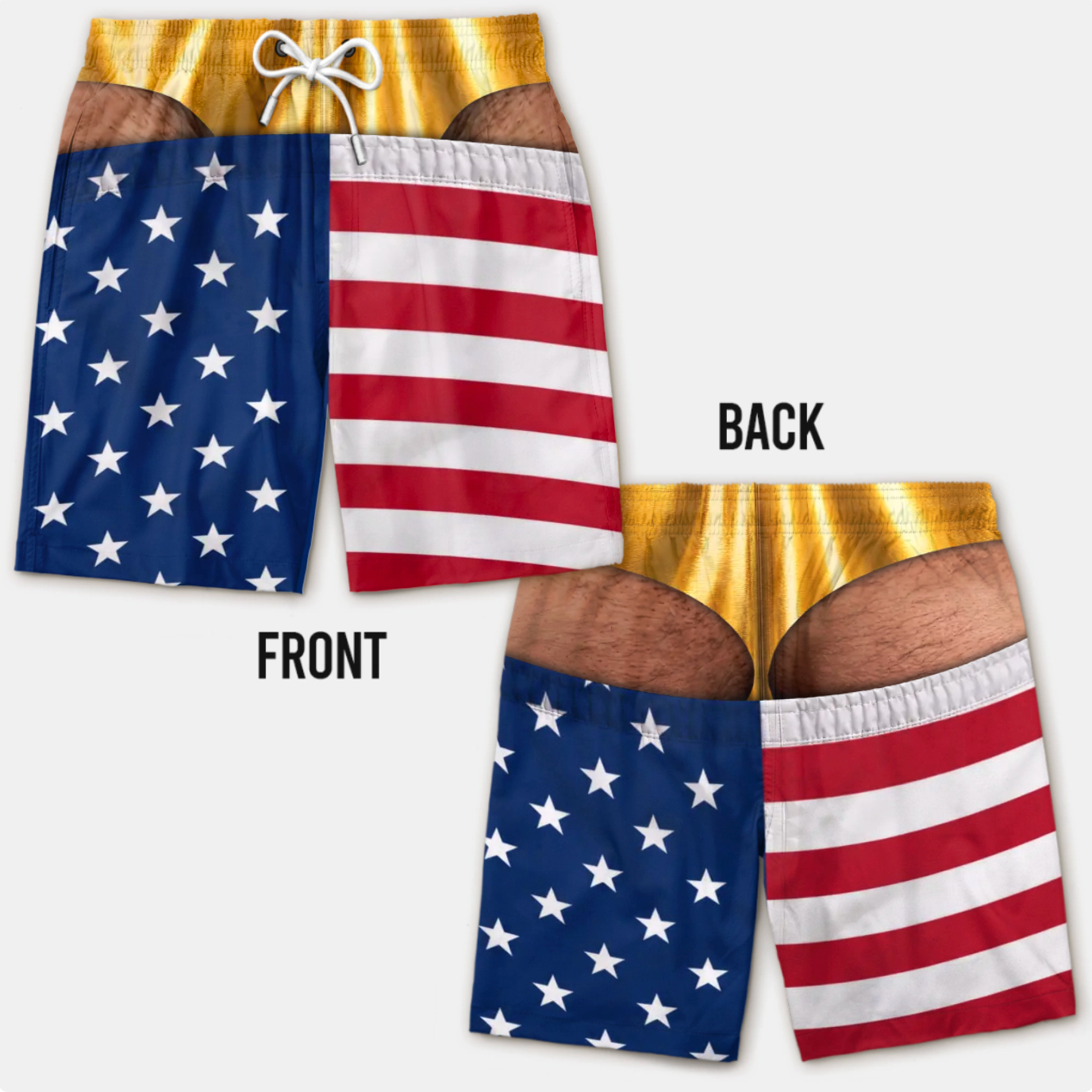 Funny Patriotic Men’s Swim Trunks