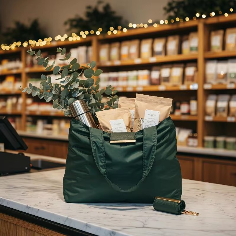 Mini Keychain Foldable Shopping Bag