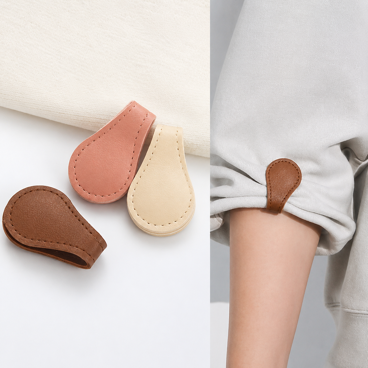 Premium Magnetic PU Leather Clothing Clips