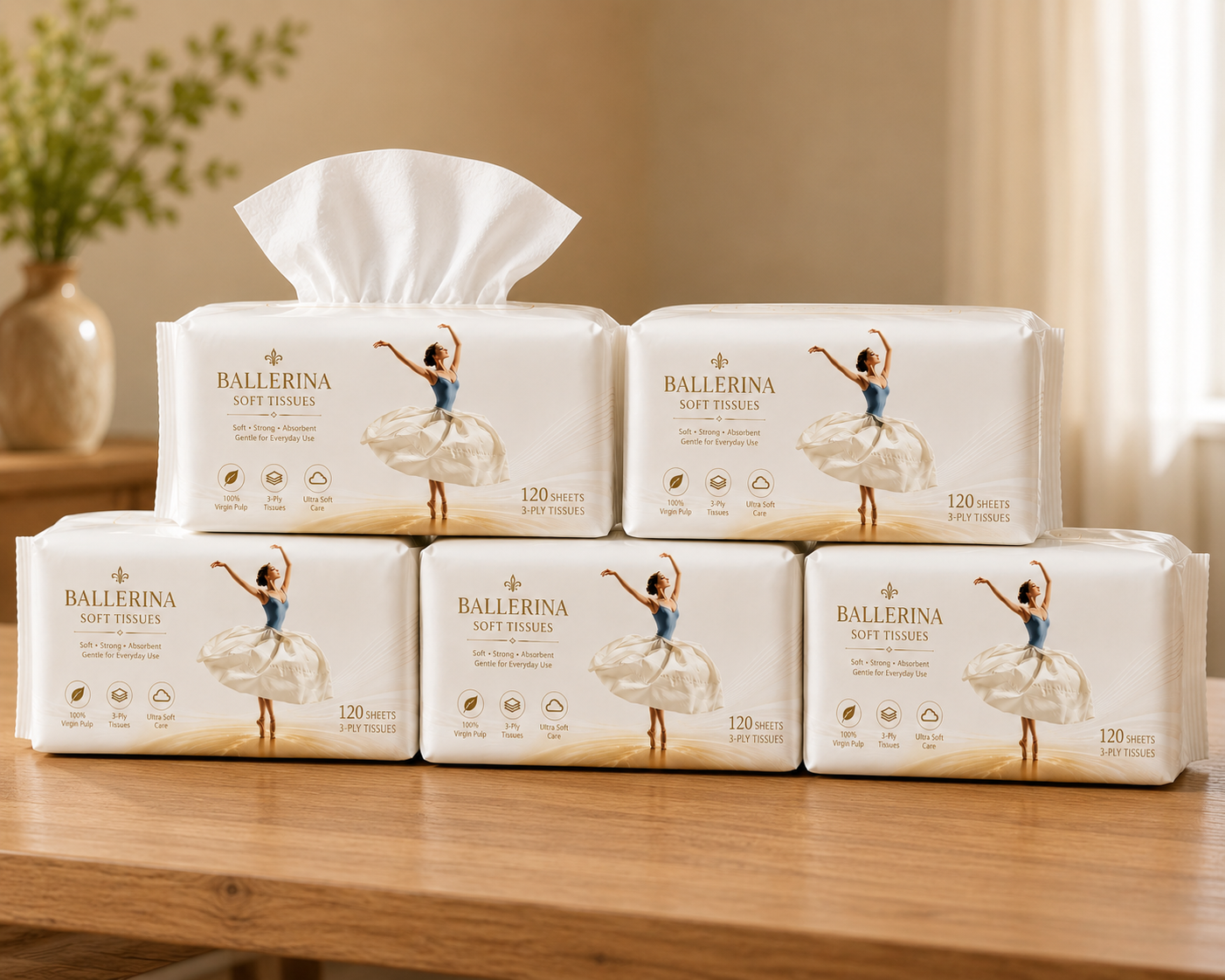 🩰 Ballerina Wooden Tissue Box Holder