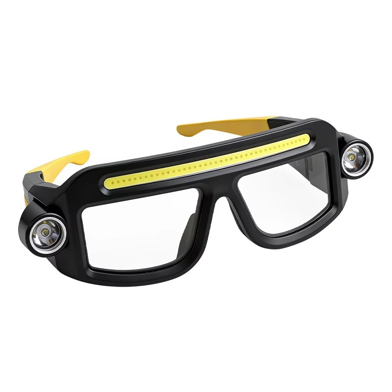 Rechargeable COB LED Glasses Headlight – USB-C Hands-Free Work Light with Adjustable Angle for Car Repair & Maintenance