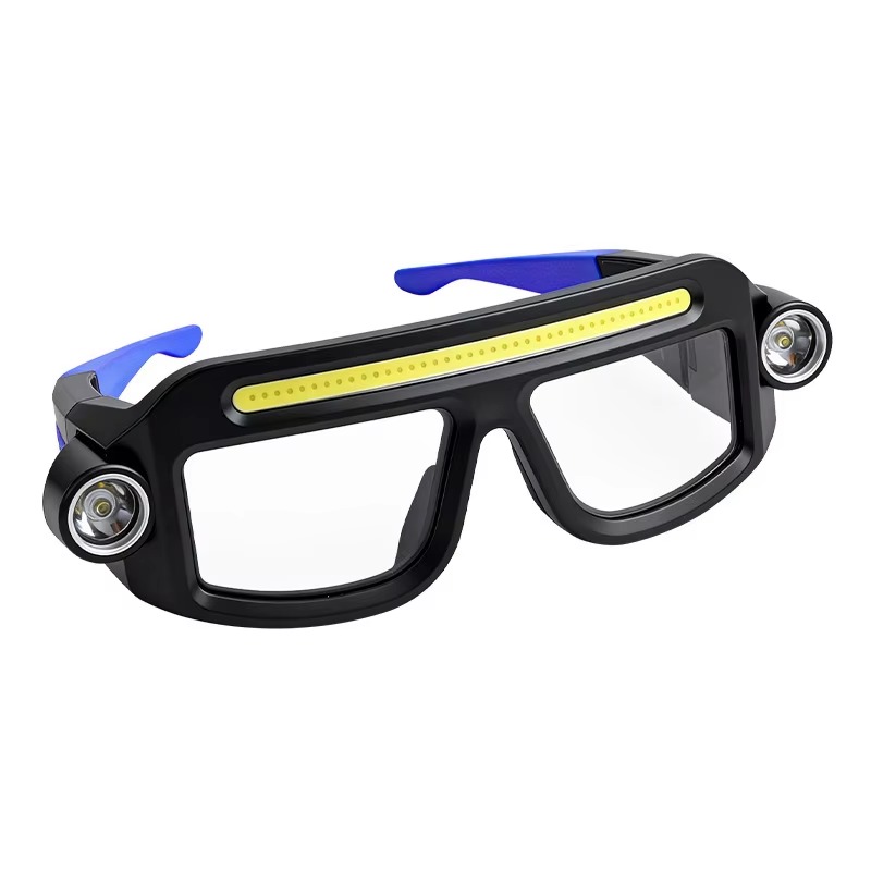 Rechargeable COB LED Glasses Headlight – USB-C Hands-Free Work Light with Adjustable Angle for Car Repair & Maintenance