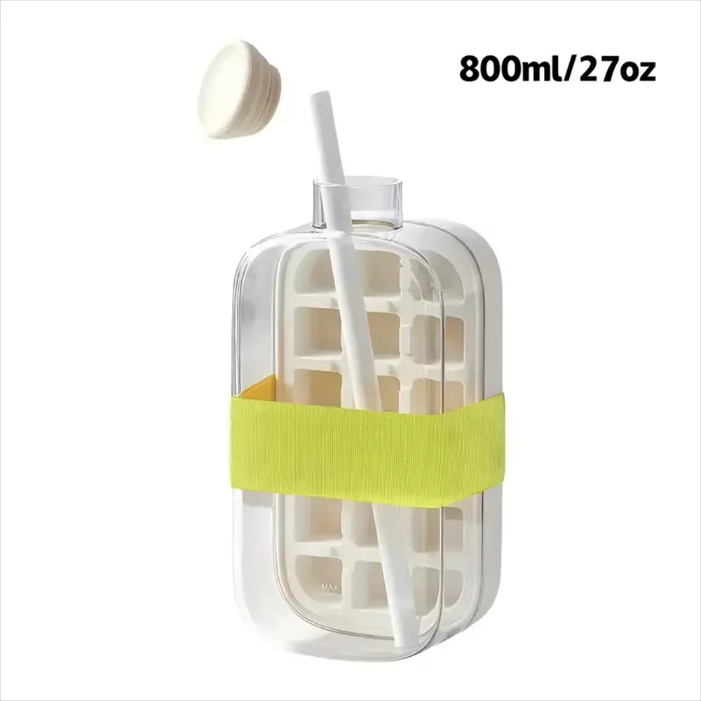 2-in-1 Ice Cube Bottle with Straw