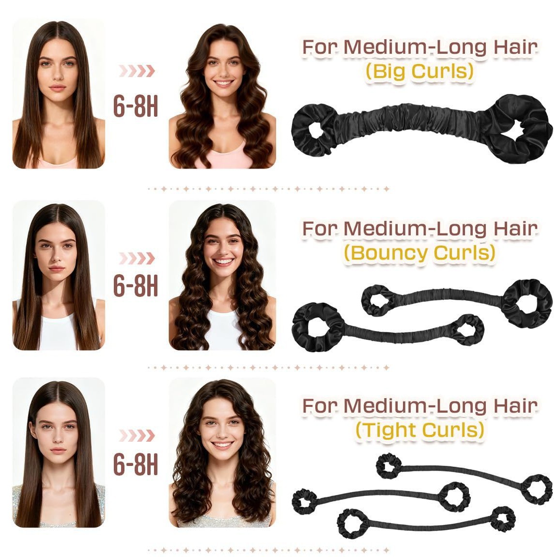 Multi-function Satin Heatless Hair Curler