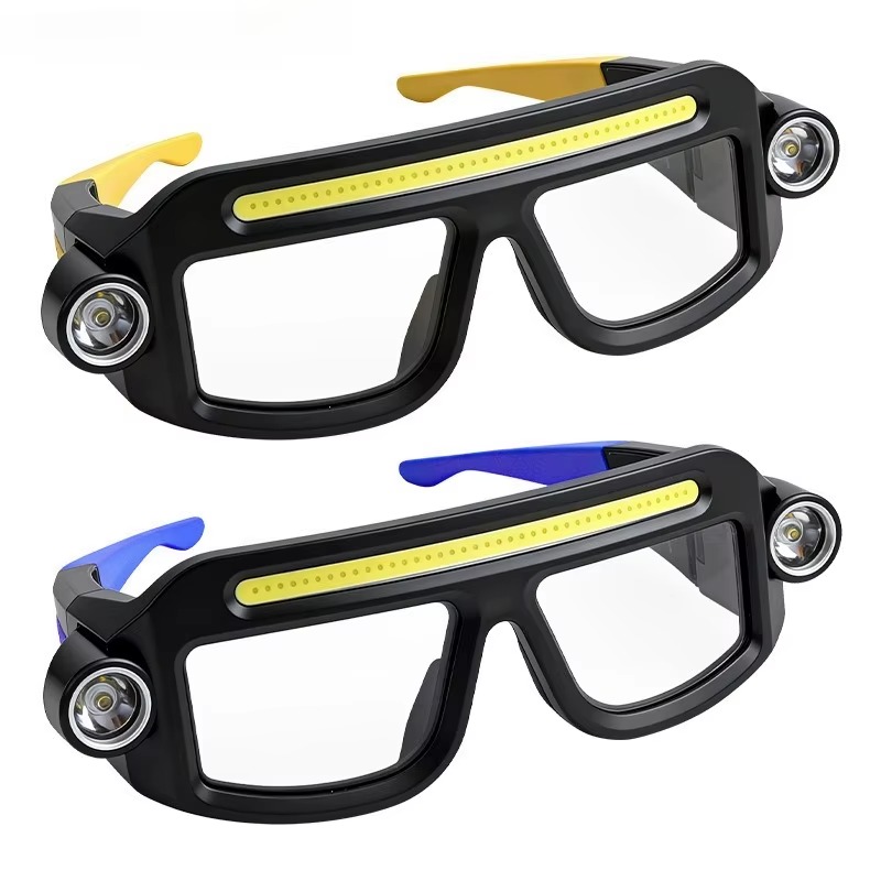 Rechargeable COB LED Glasses Headlight – USB-C Hands-Free Work Light with Adjustable Angle for Car Repair & Maintenance