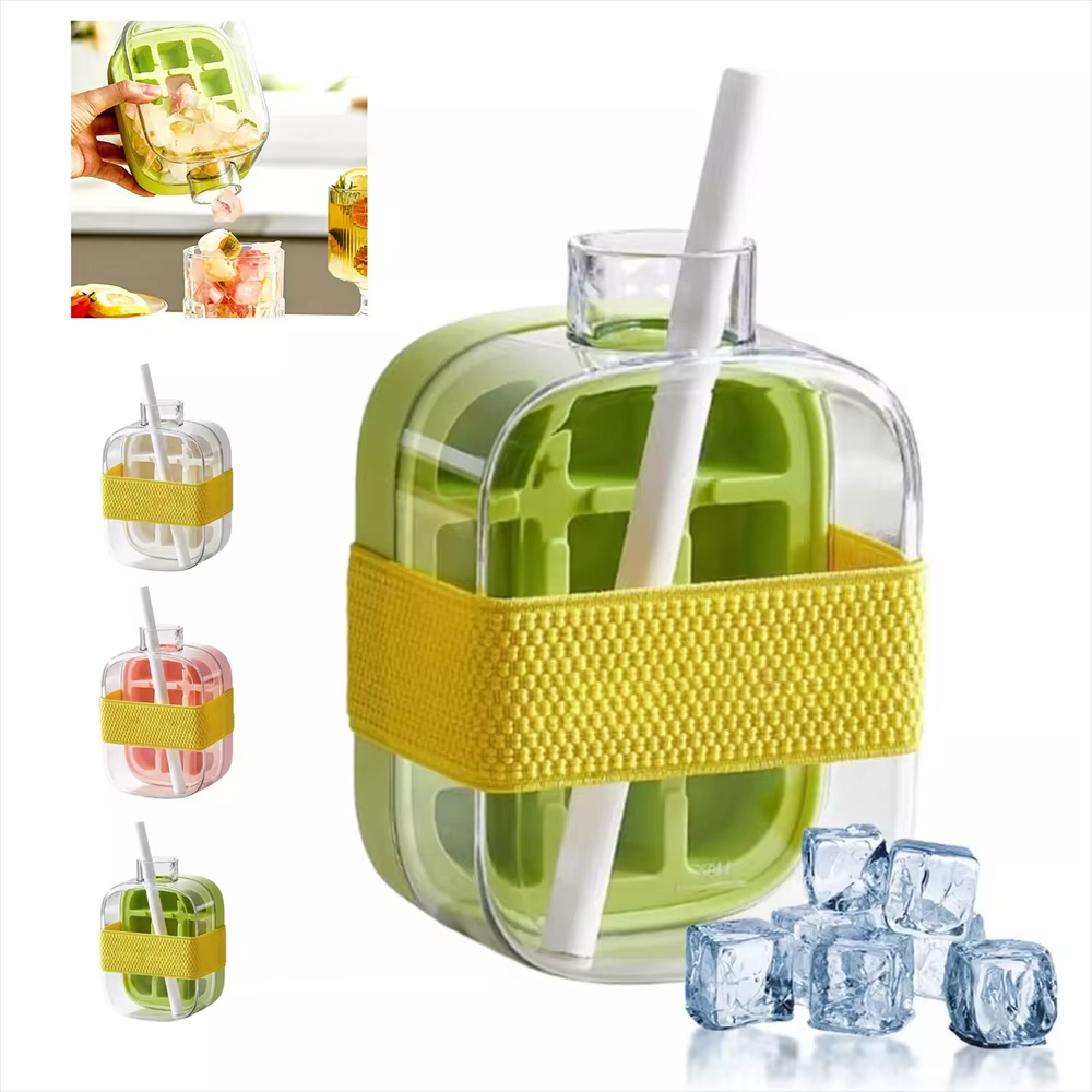2-in-1 Ice Cube Bottle with Straw