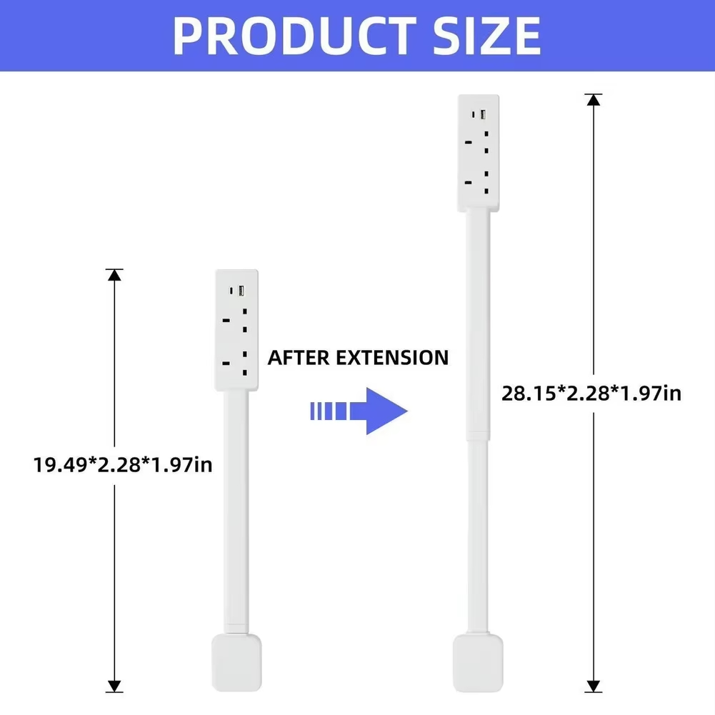 Retractable Outlet Extender with USB-A & USB-C – US/UK/AU