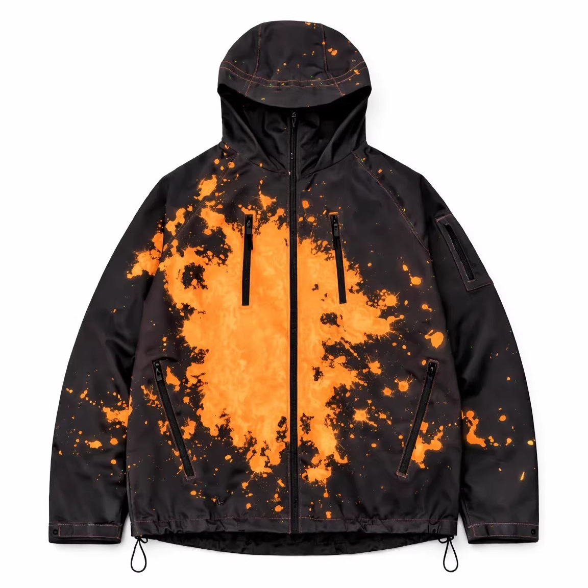 Men’s Color Changing Thermochromic Waterproof Jacket – Hooded Windproof Outdoor Windbreaker