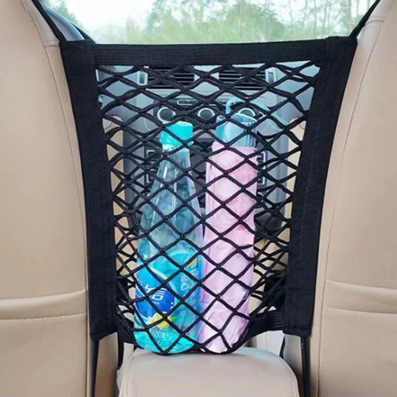 Car Seat Storage Net Bag – Stretchable Pet Barrier & Organizer