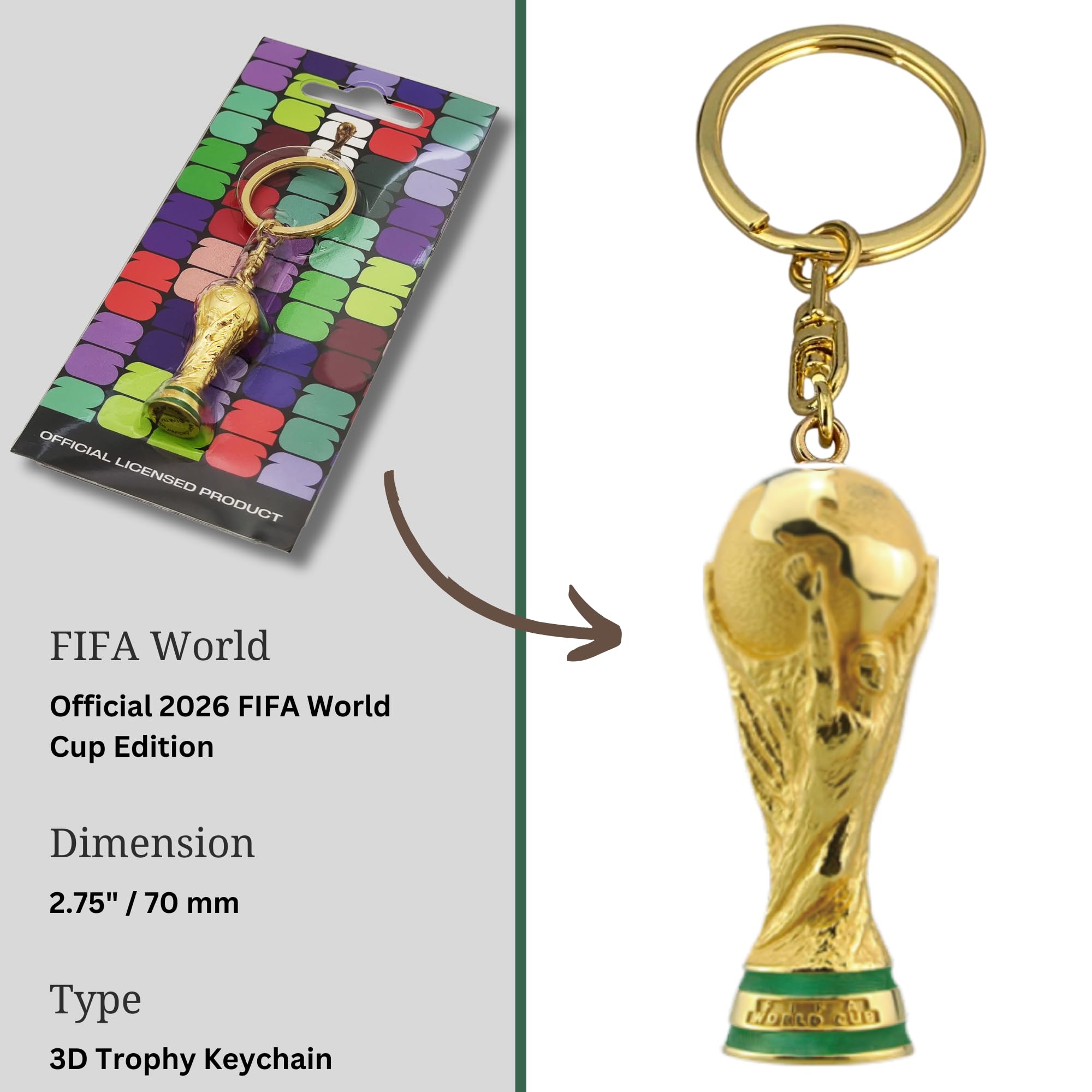 2026 World Cup Trophy Keychain